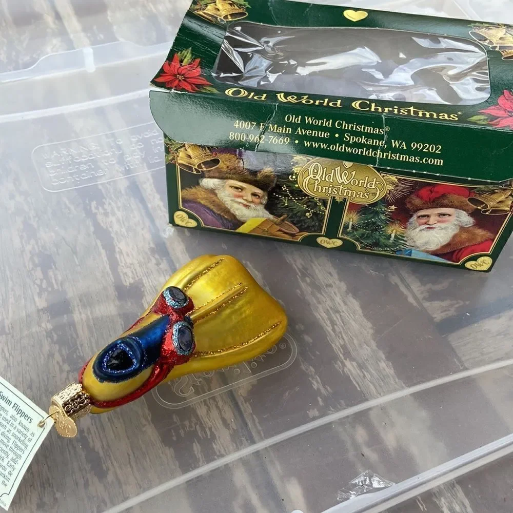 Old world Christmas Swim Flippers NWT Xmas decor